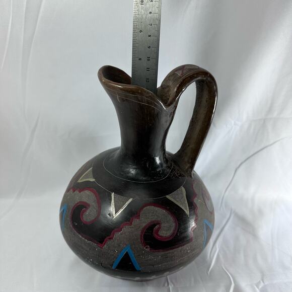 Hand Painted Pottery Pitcher Vase Southwest Style‎ Home Decor - Picture 15 of 16